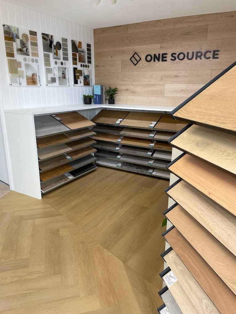One Source Floors timber and hybrid sample display wall