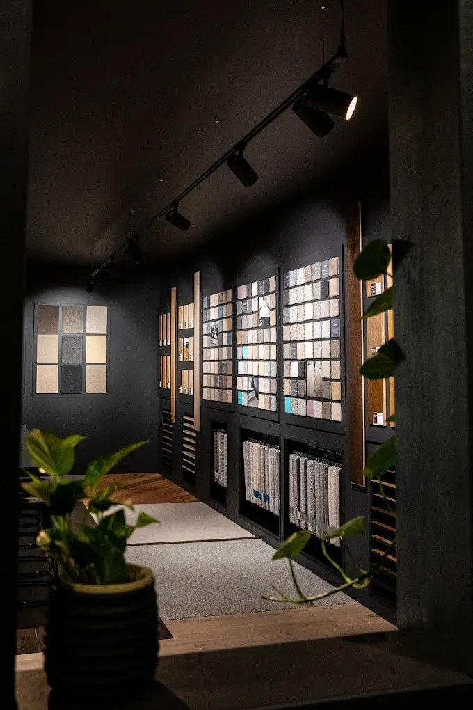 Flooring sample display with timber and carpet at One Source Floors